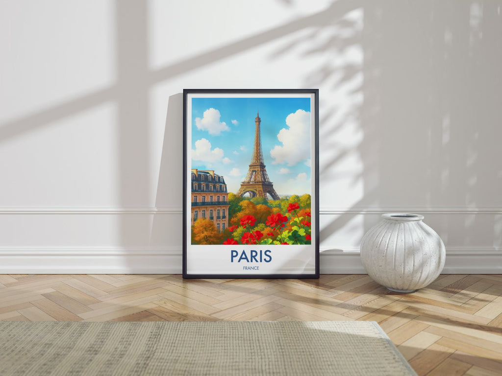 Eiffel Tower Flowers, France Travel Poster Video