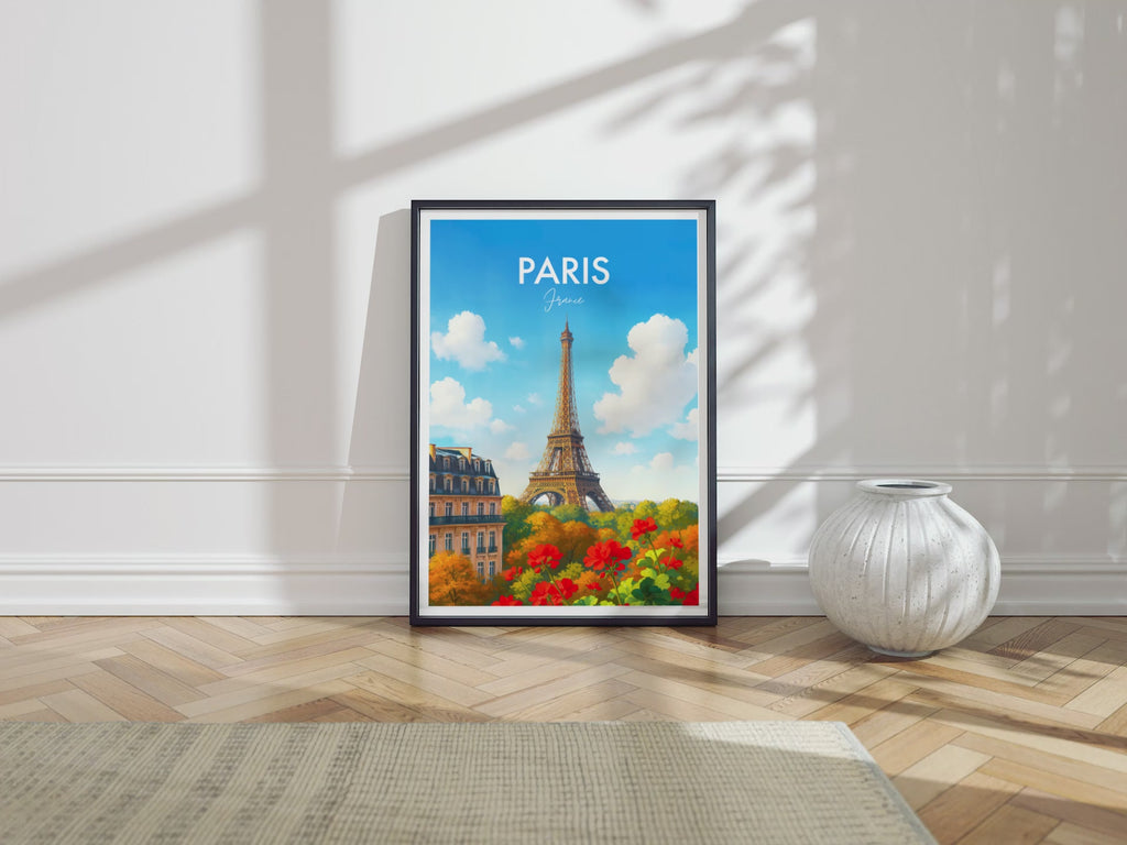 Eiffel Tower Flowers, France Travel Poster Video