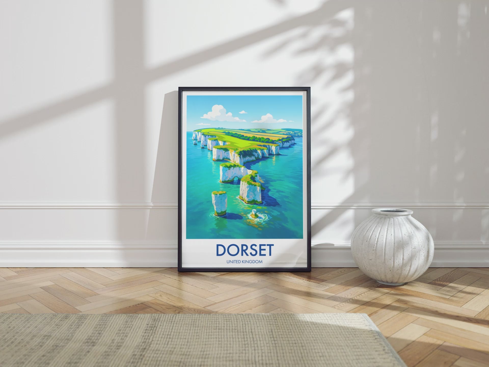 Old Harry Rocks, United Kingdom Travel Poster Video